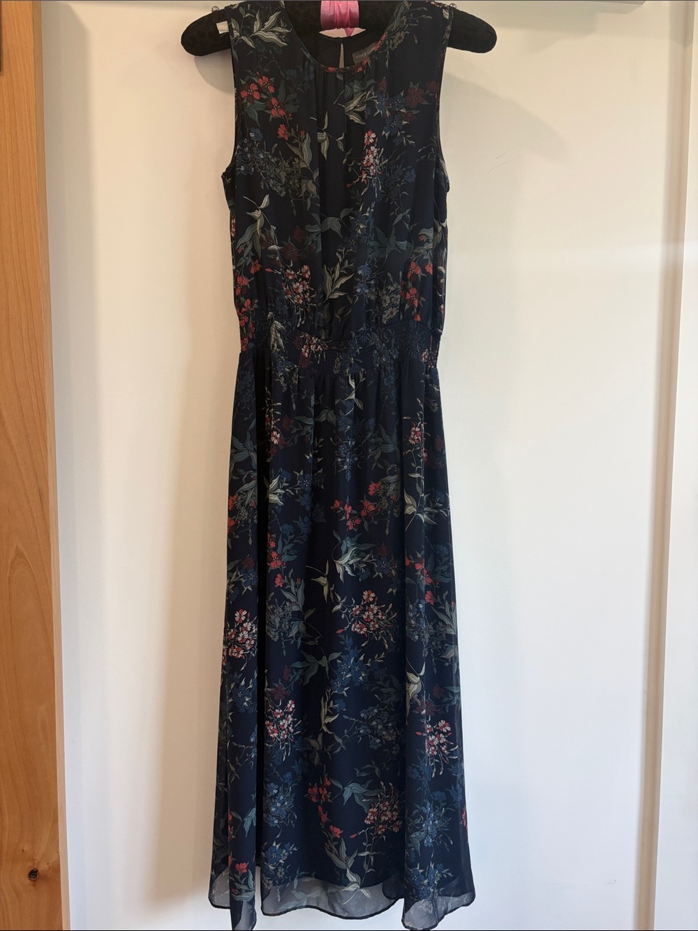 Vince Camuto Sleeveless Navy Floral Dress - Elegant Everyday